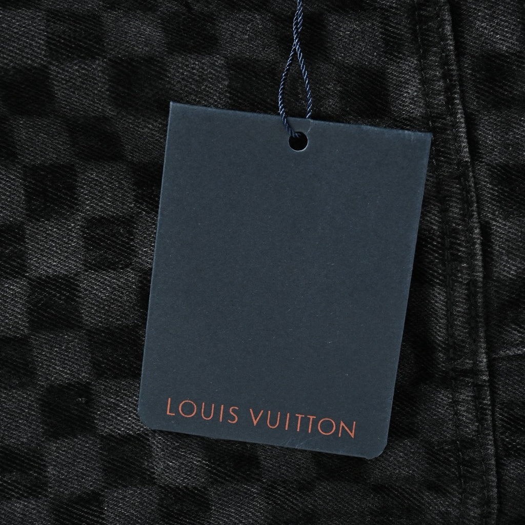 Louis Vuitton Mosaic Flocked Checkerboard Panel Denim Jacket