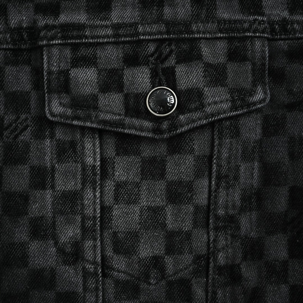 Louis Vuitton Mosaic Flocked Checkerboard Panel Denim Jacket