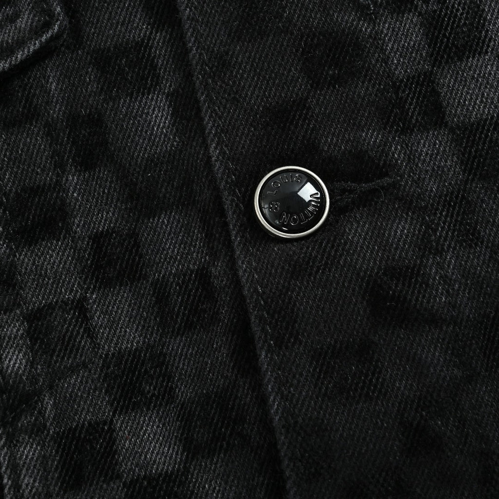 Louis Vuitton Mosaic Flocked Checkerboard Panel Denim Jacket