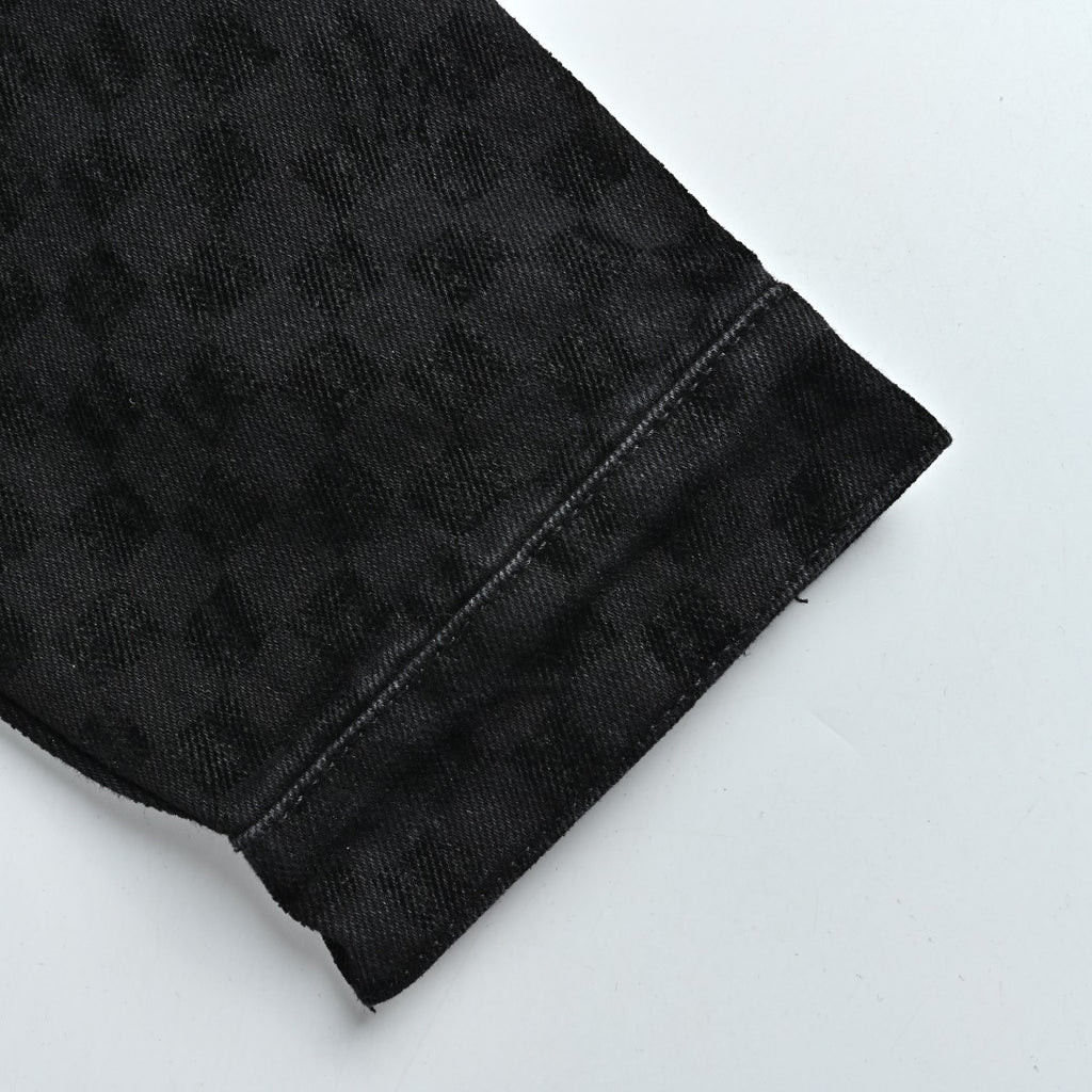 Louis Vuitton Mosaic Flocked Checkerboard Panel Denim Jacket