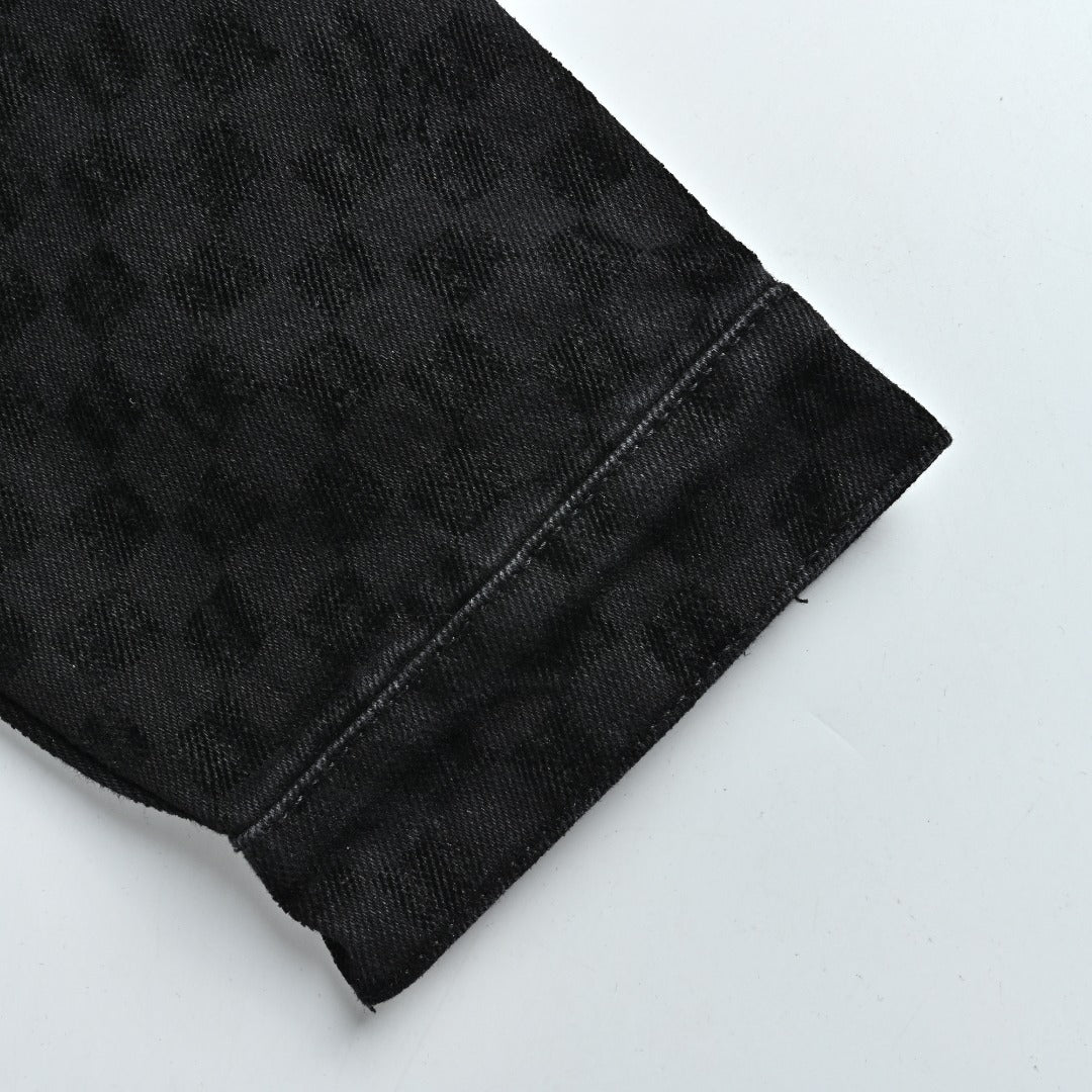 Louis Vuitton Mosaic Flocked Checkerboard Panel Denim Jacket