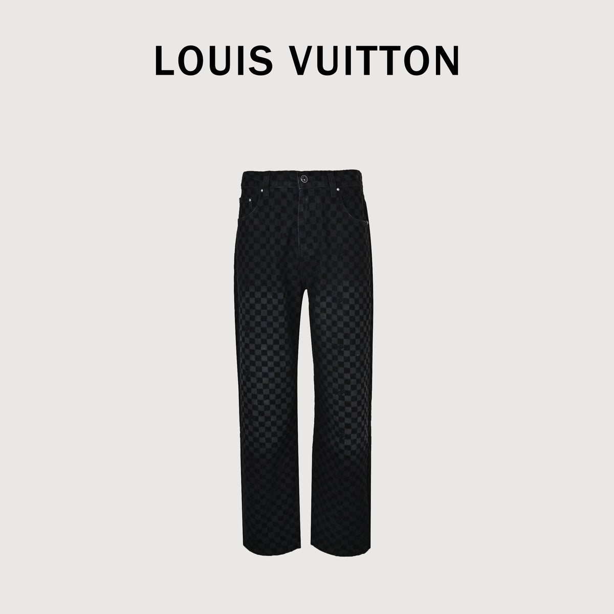 Louis Vuitton Mosaic Flocked Checkerboard Panel Jeans