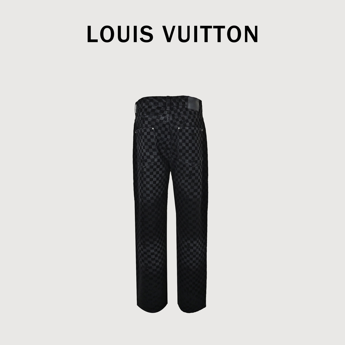 Louis Vuitton Mosaic Flocked Checkerboard Panel Jeans