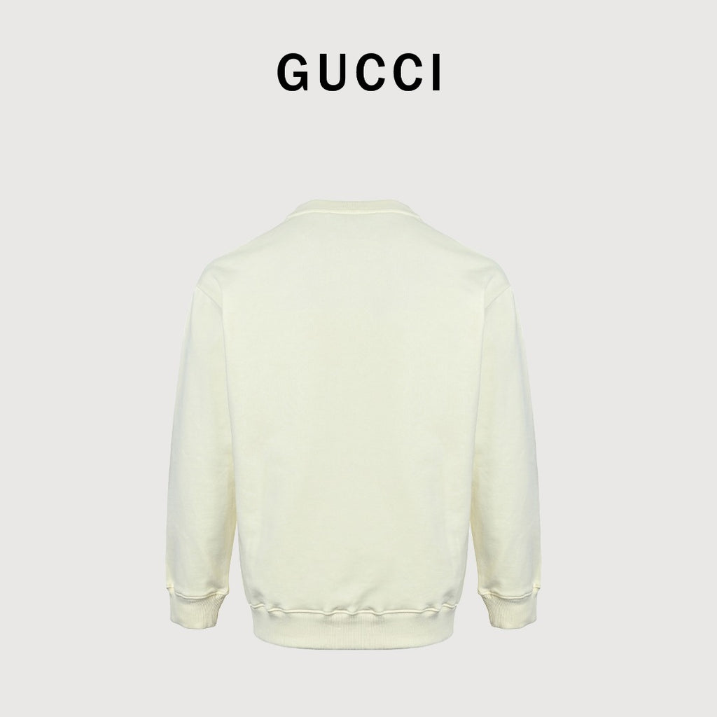 Gucci Green Cartoon Character Graphic Crewneck Sweatshirt