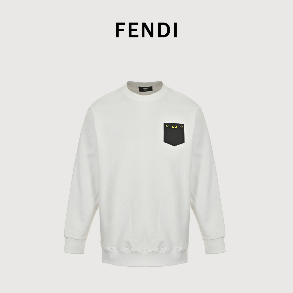 Fendi Floral Chest Motif Crewneck Sweatshirt