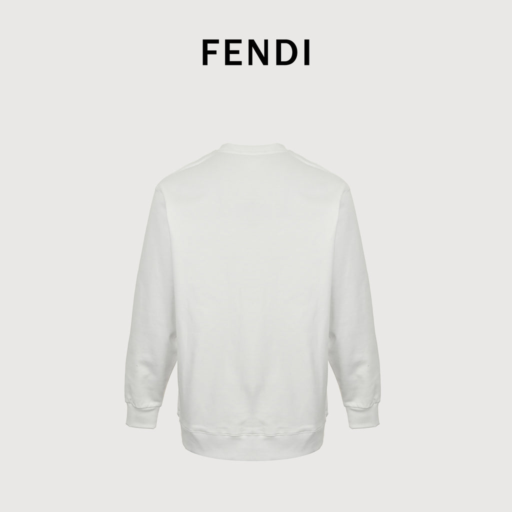 Fendi Floral Chest Motif Crewneck Sweatshirt