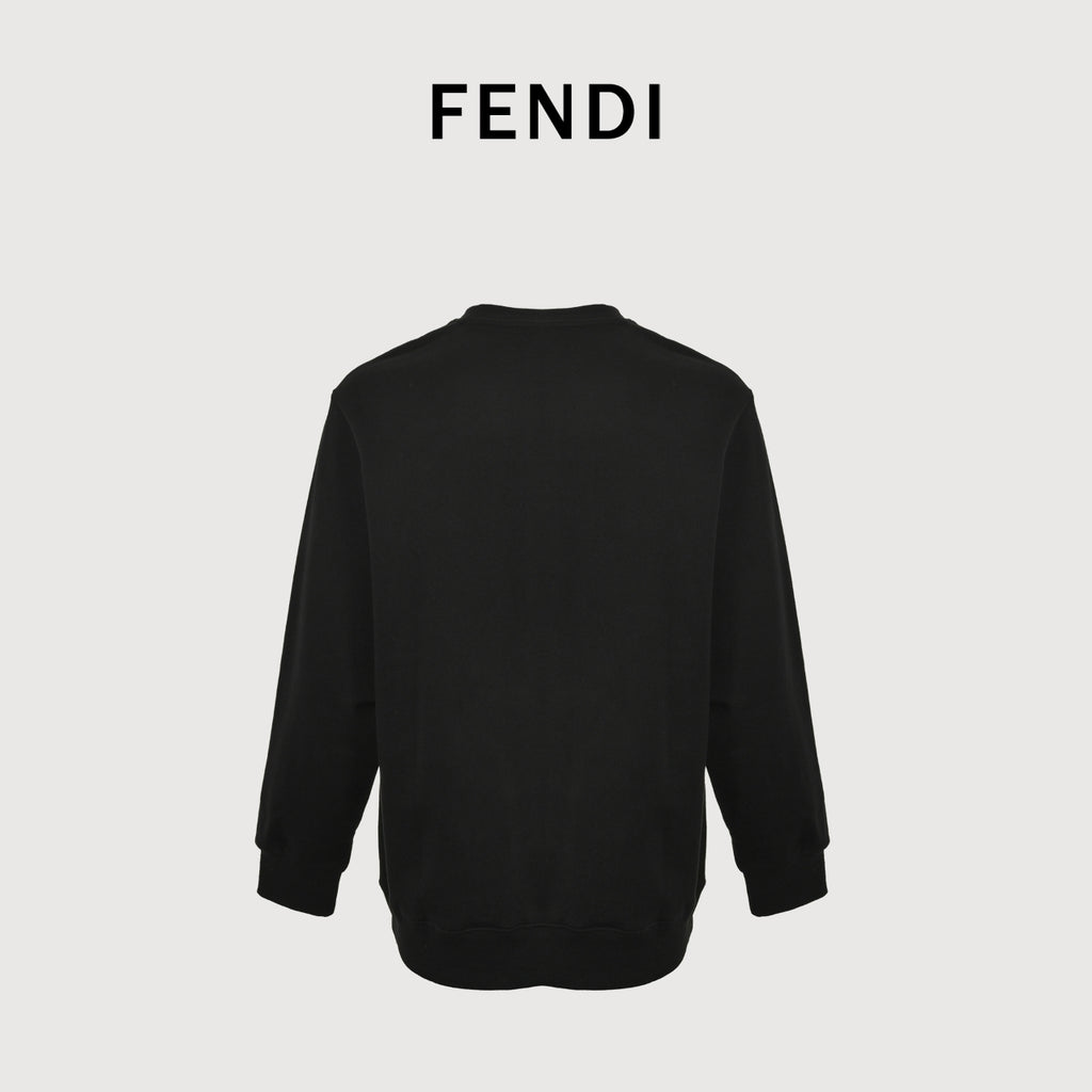 Fendi Pocket Eyes Crewneck Sweatshirt in Black