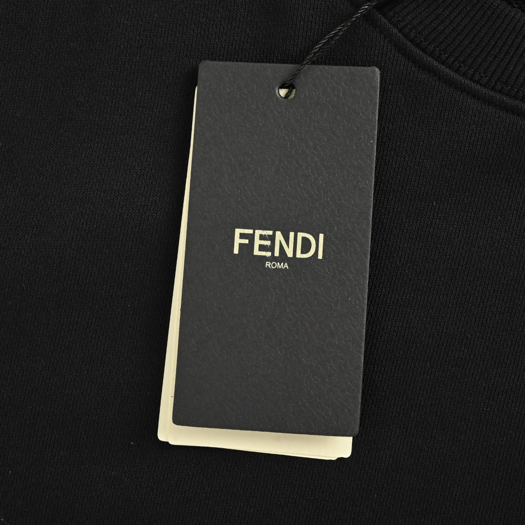 Fendi Pocket Eyes Crewneck Sweatshirt in Black