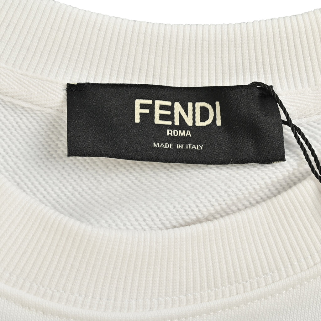 Fendi Monster Eyes Graphic Crewneck Sweatshirt in White