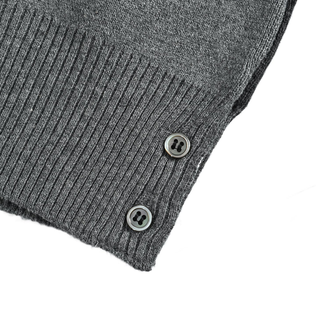 Thom Browne Two-Tone V-Neck Cardigan with Striped Sleeve Trim
