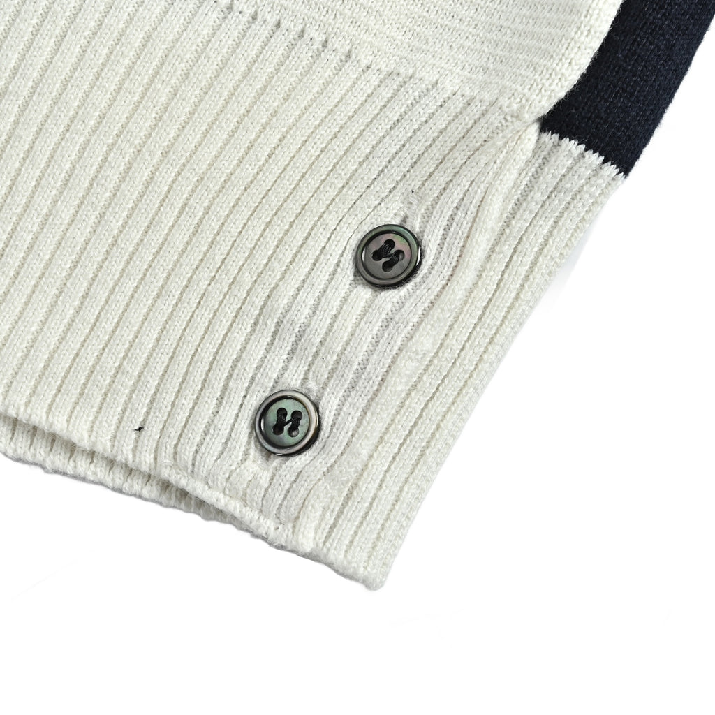 Thom Browne Dark & White Color-Block V-Neck Cardigan