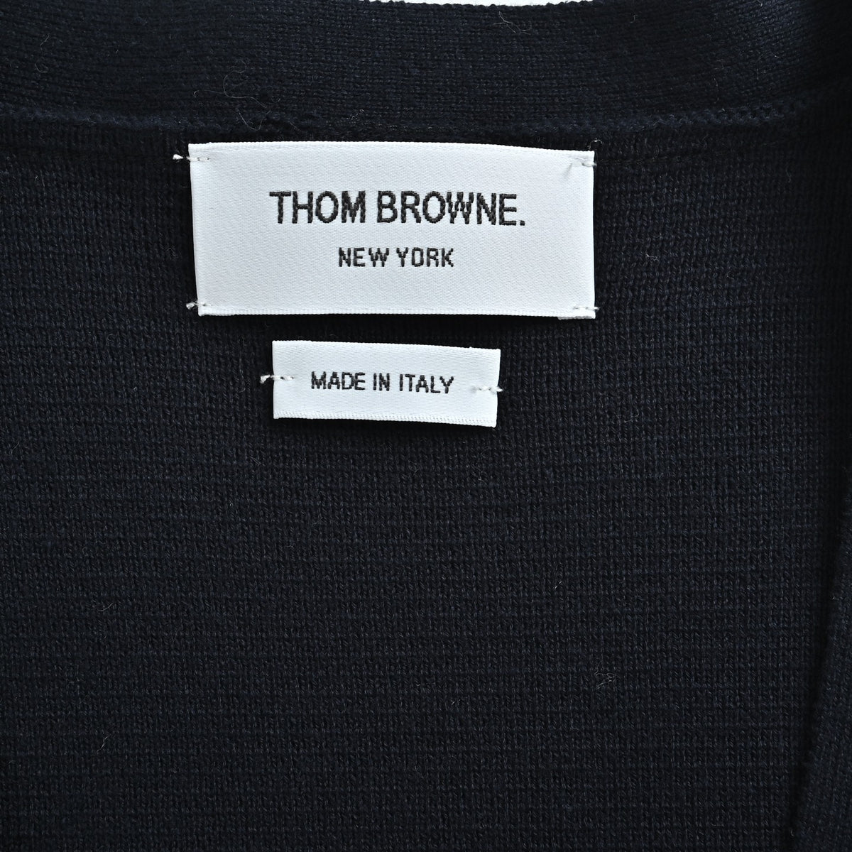 Thom Browne Dark & White Color-Block V-Neck Cardigan