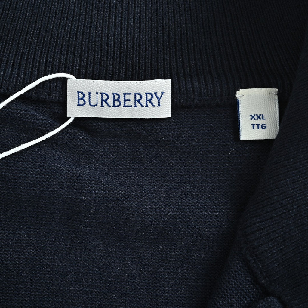 Burberry Check-Shoulder Half-Zip Cashmere Sweater