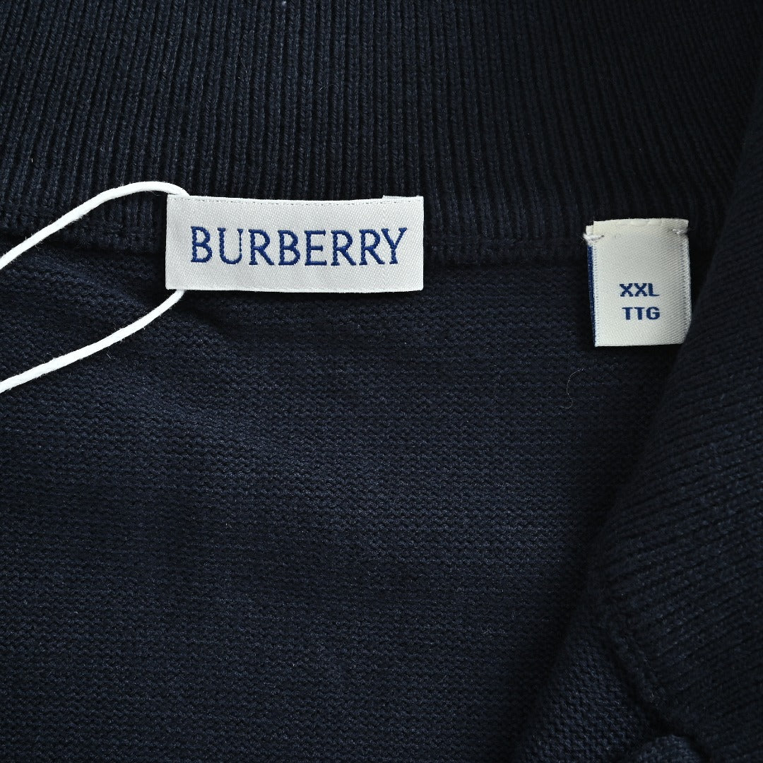 Burberry Check-Shoulder Half-Zip Cashmere Sweater