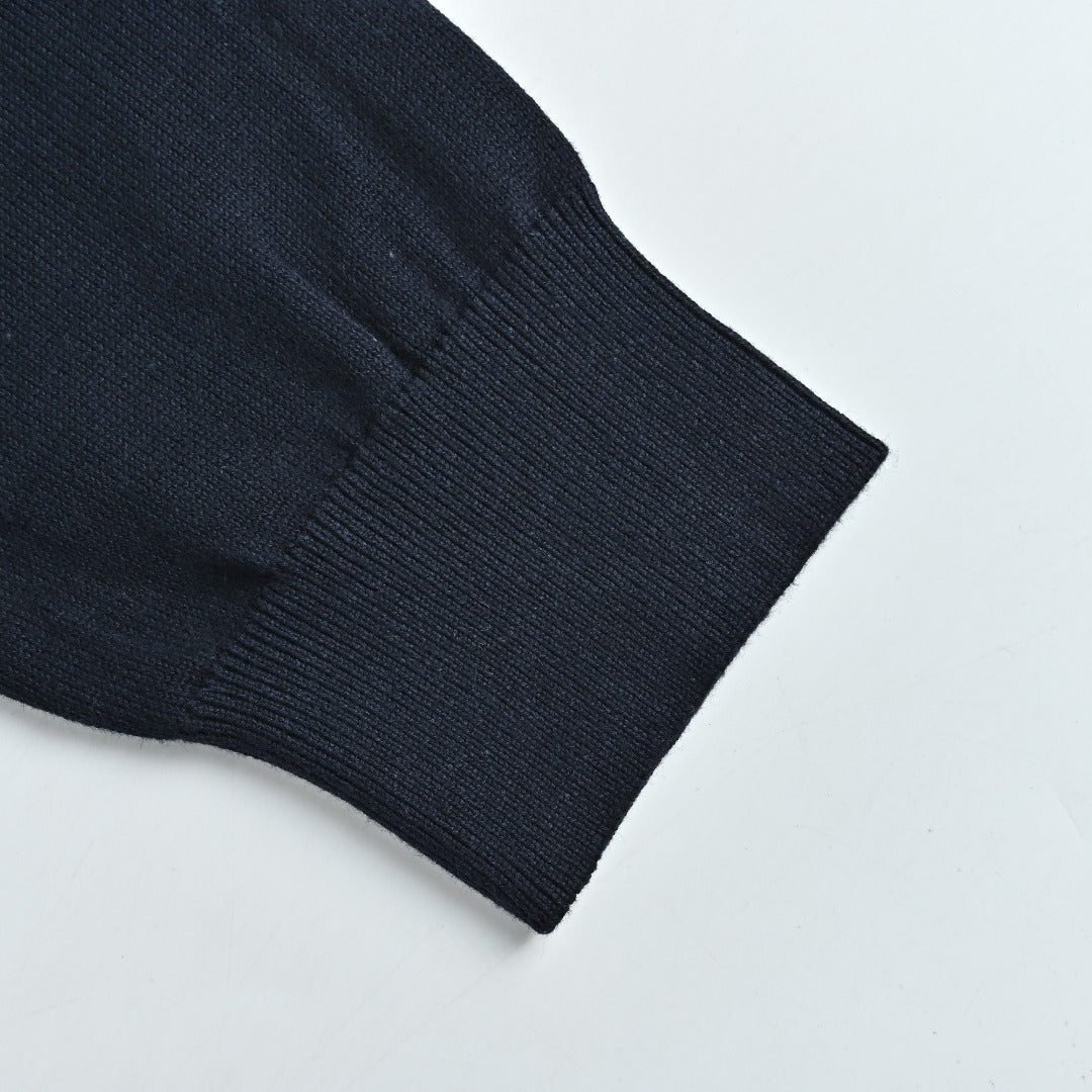Burberry Check-Shoulder Half-Zip Cashmere Sweater