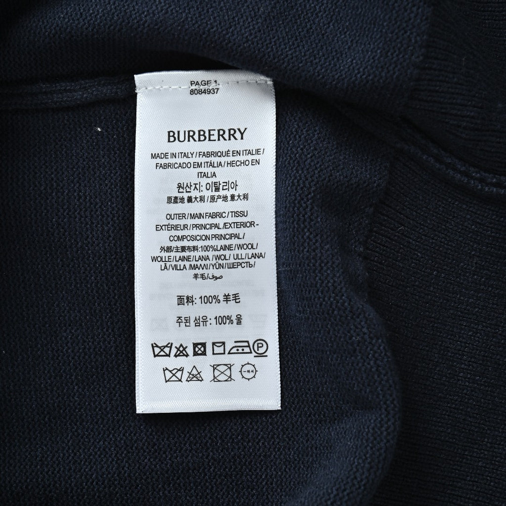 Burberry Check-Shoulder Half-Zip Cashmere Sweater