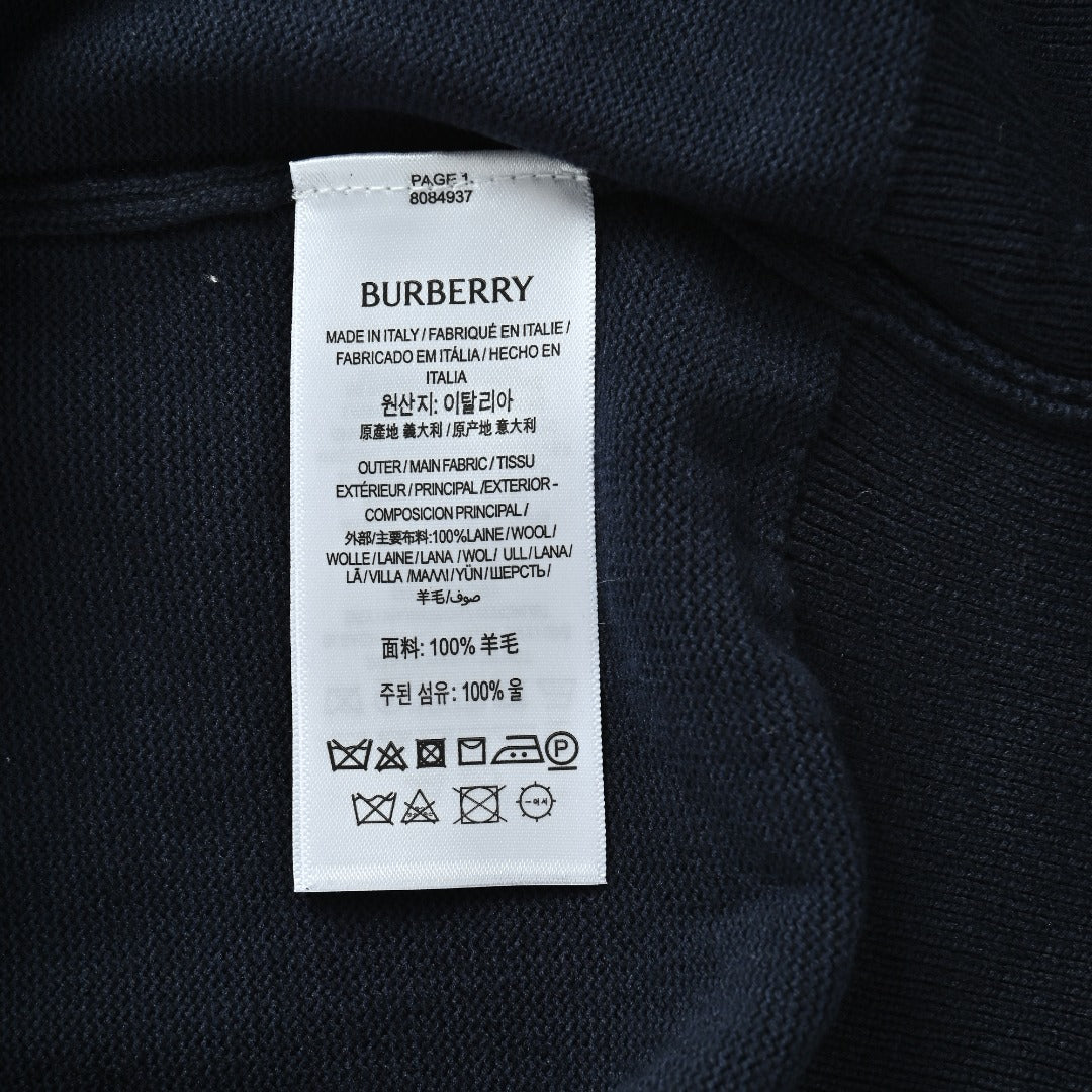 Burberry Check-Shoulder Half-Zip Cashmere Sweater