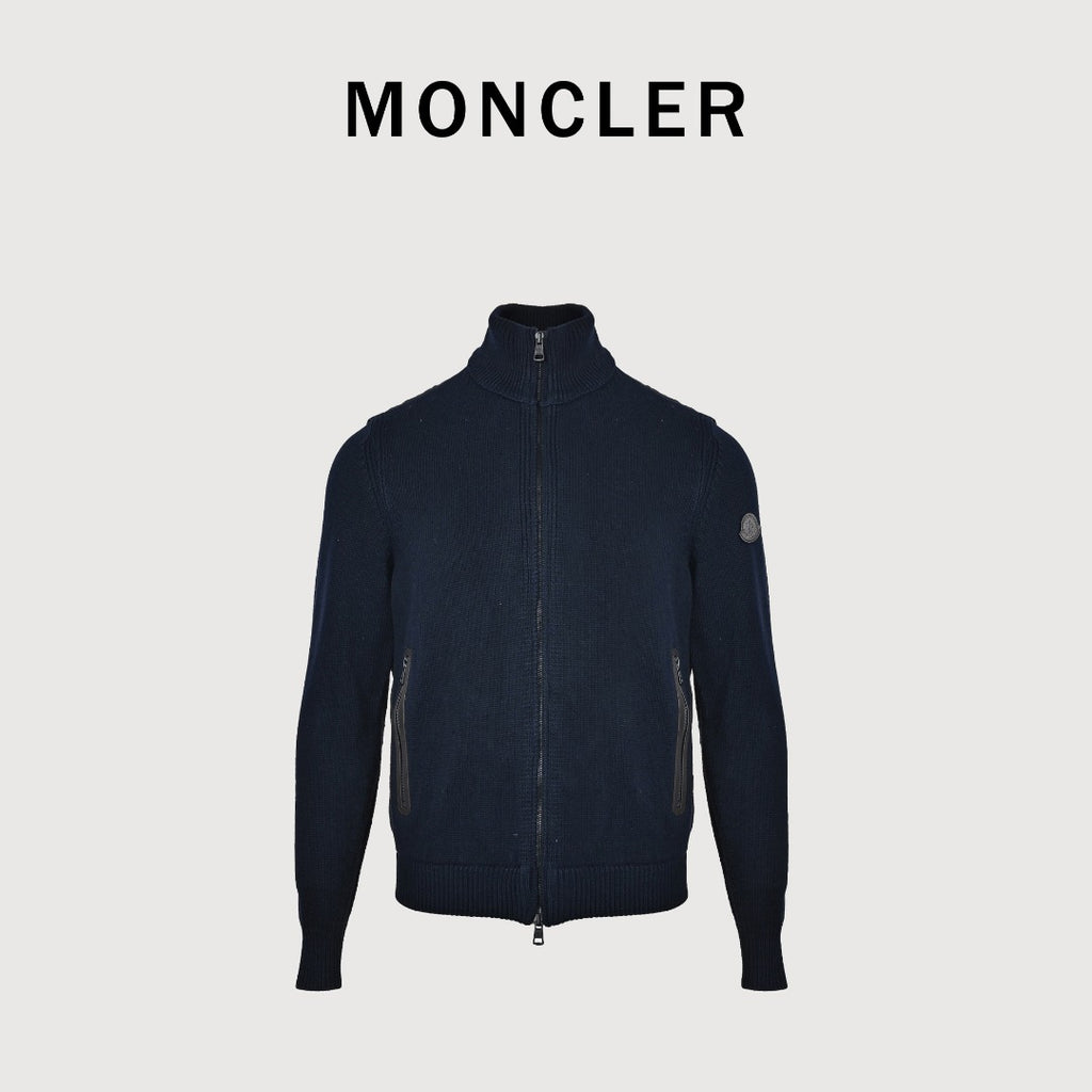 Moncler Knit and Down Hybrid Zip-Up Jacket