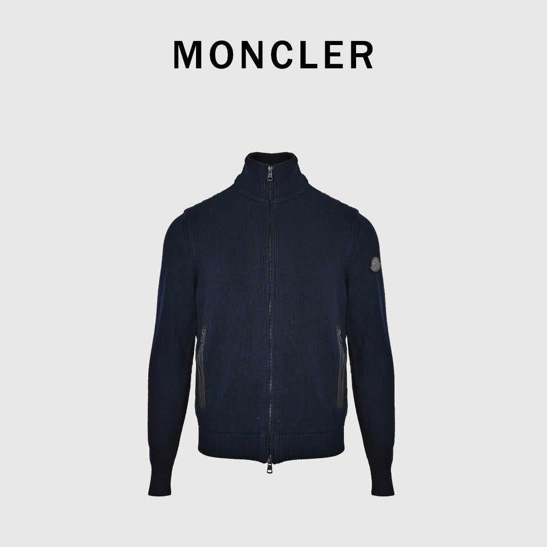 Moncler Knit and Down Hybrid Zip-Up Jacket