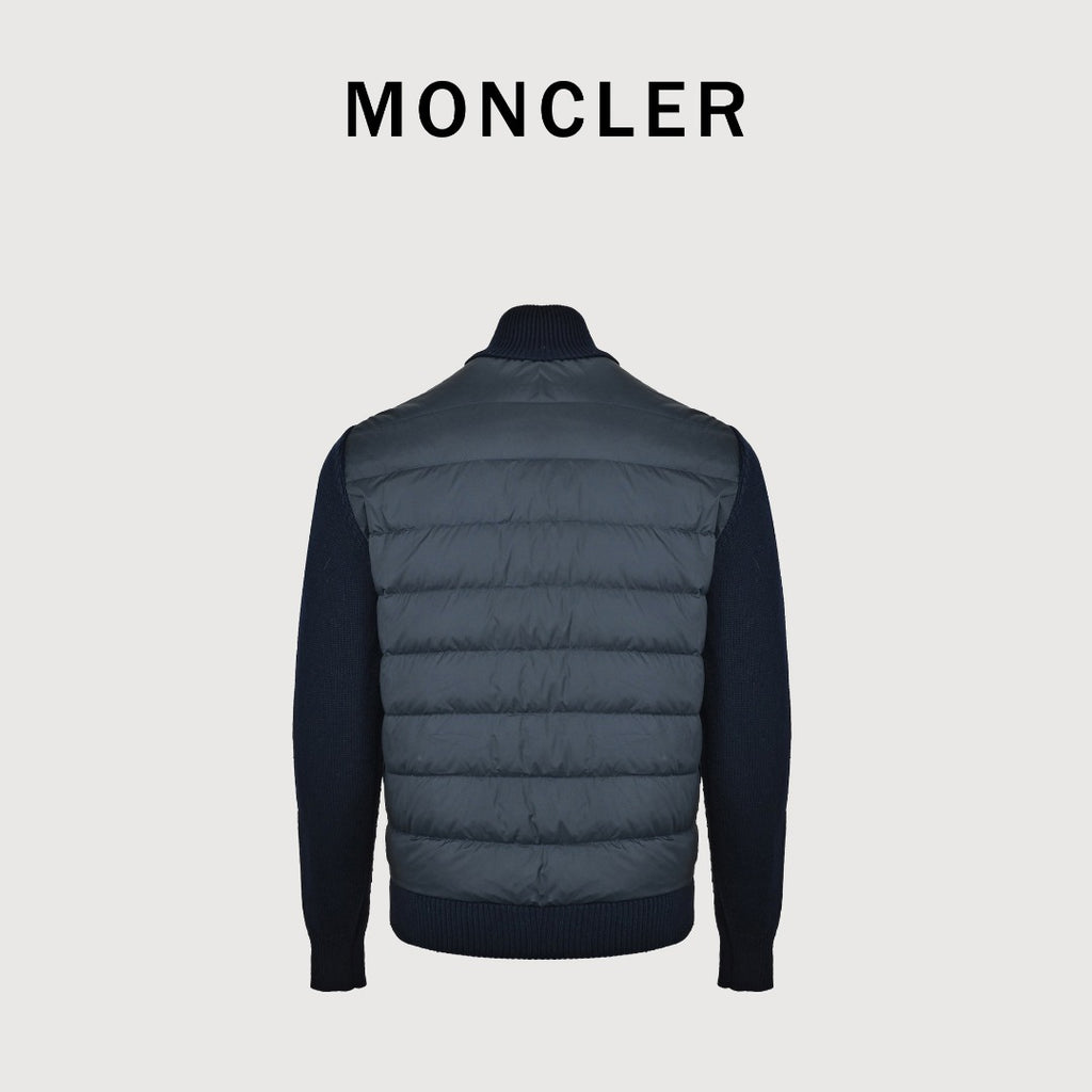 Moncler Knit and Down Hybrid Zip-Up Jacket