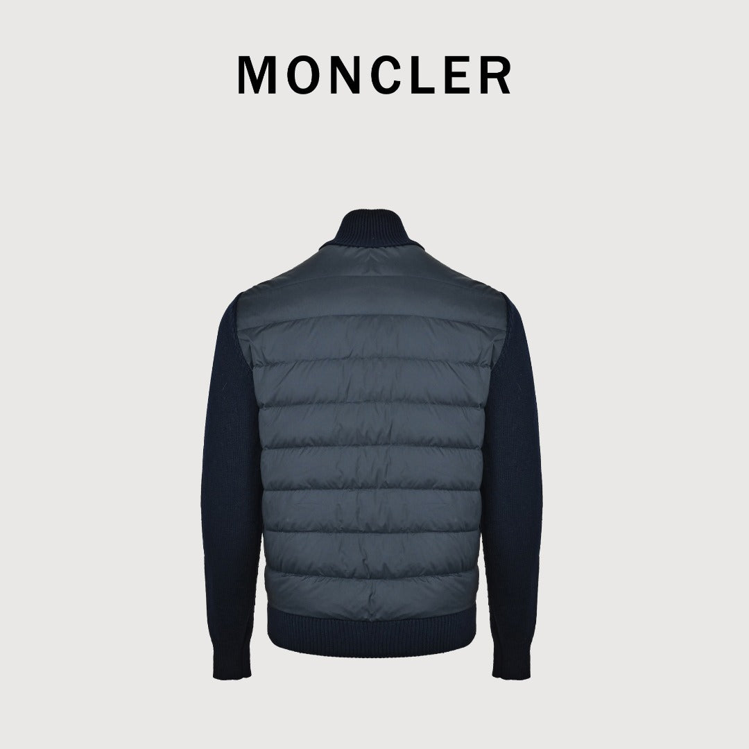 Moncler Knit and Down Hybrid Zip-Up Jacket