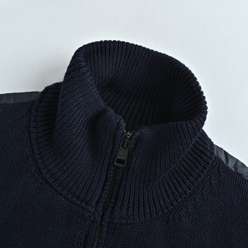 Moncler Knit and Down Hybrid Zip-Up Jacket