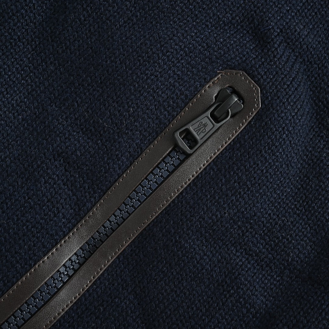 Moncler Knit and Down Hybrid Zip-Up Jacket