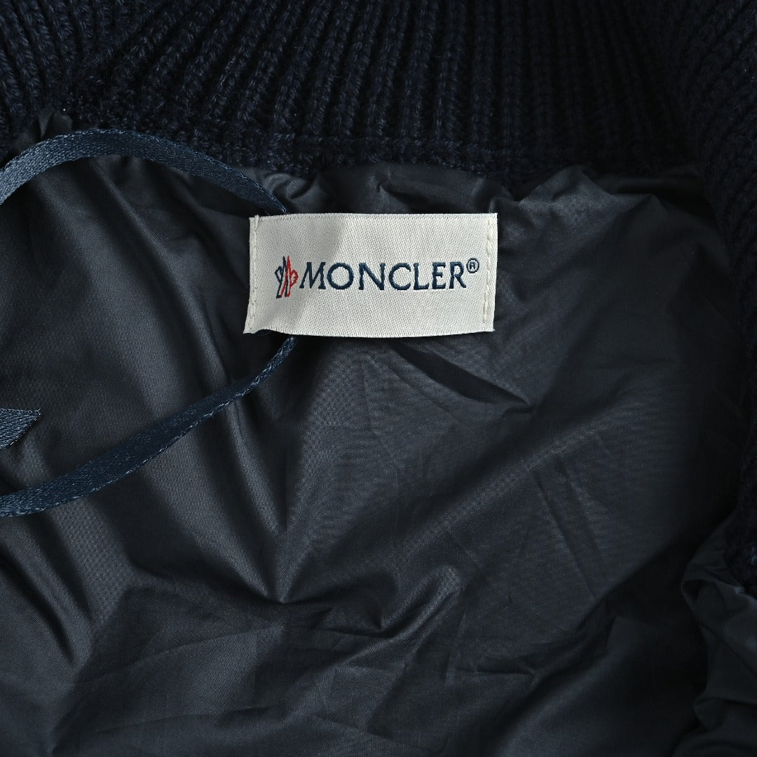 Moncler Knit and Down Hybrid Zip-Up Jacket