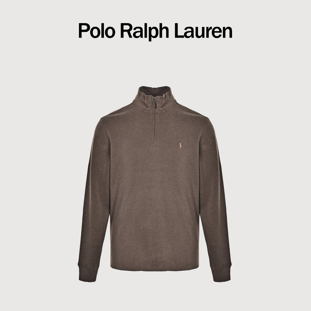Ralph Lauren Multicolor Pony Half-Zip Sweatshirt in Brown