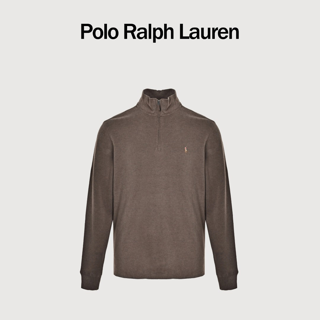 Ralph Lauren Multicolor Pony Half-Zip Sweatshirt in Brown