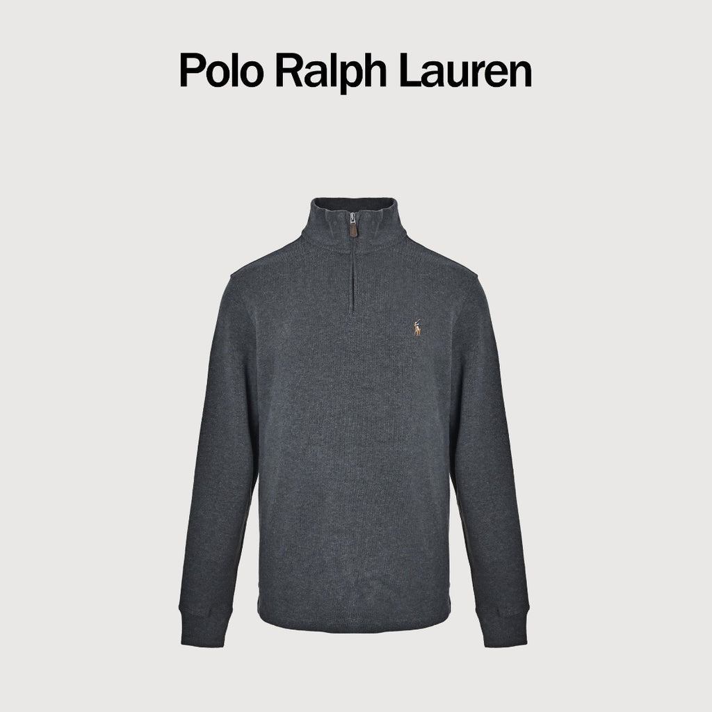 Ralph Lauren Multicolor Pony Half-Zip Sweatshirt in Dark Gray