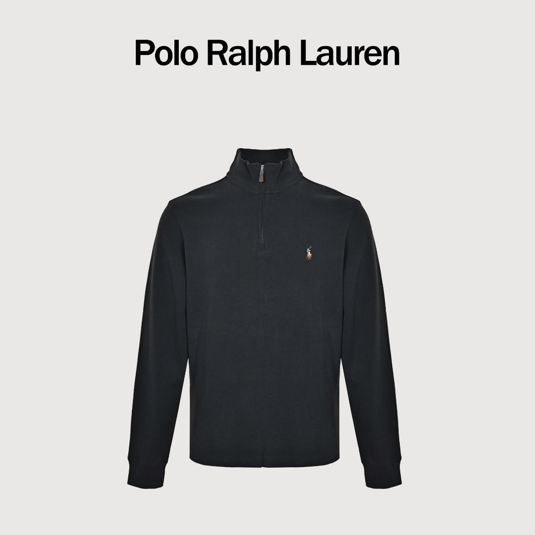 Ralph Lauren Multicolor Pony Half-Zip Sweatshirt in Black