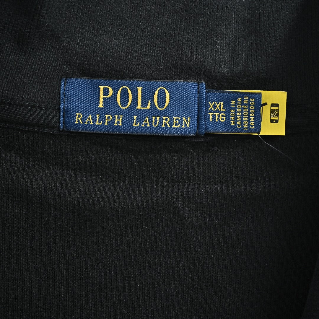 Ralph Lauren Multicolor Pony Half-Zip Sweatshirt in Black