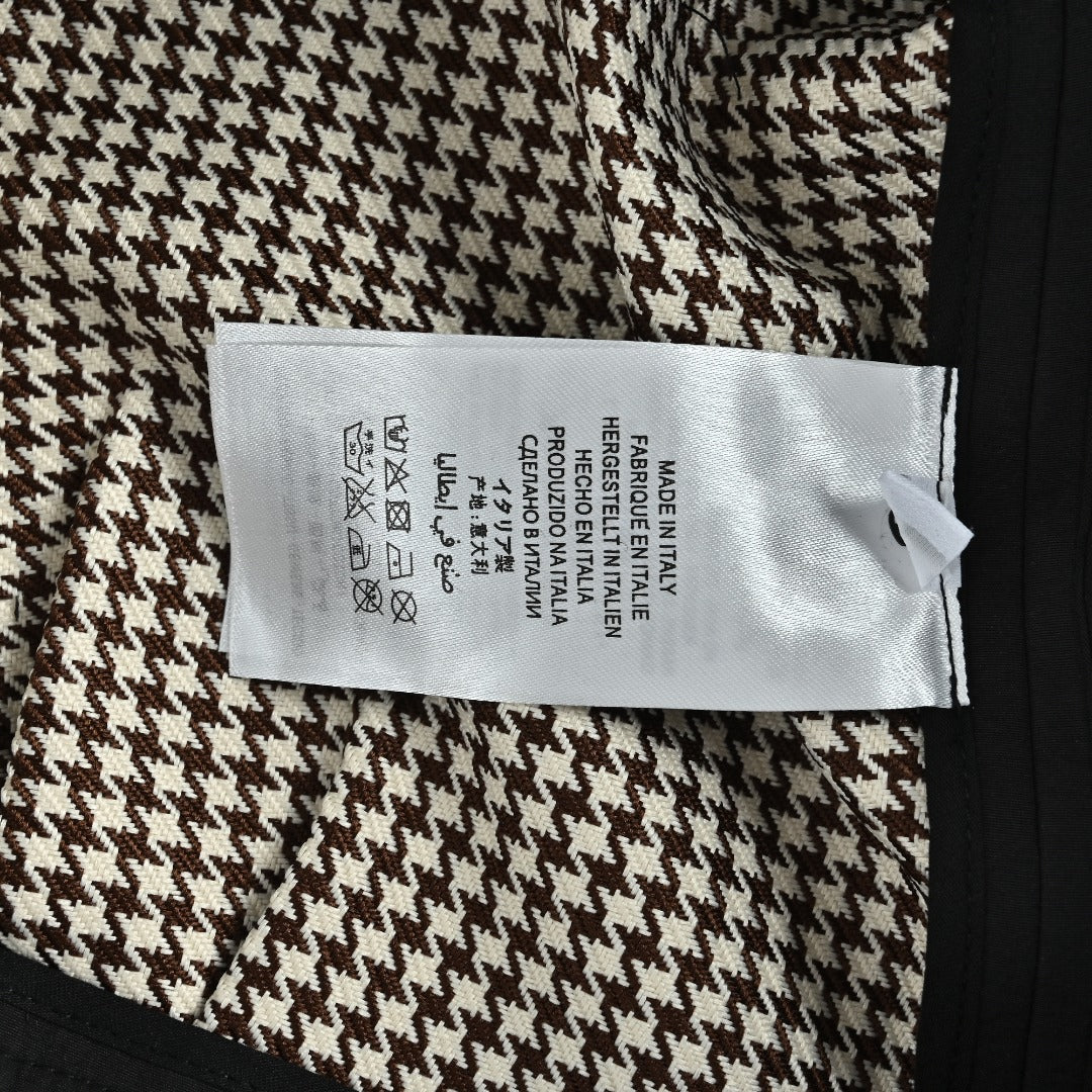 Prada Houndstooth Burnout-Effect Zip-Up Jacket