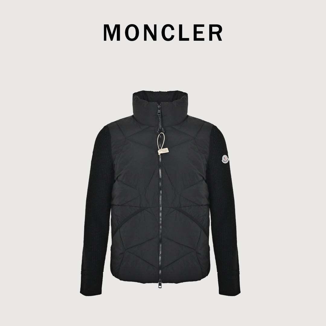Moncler Knit and Down Hybrid Jacket in Black