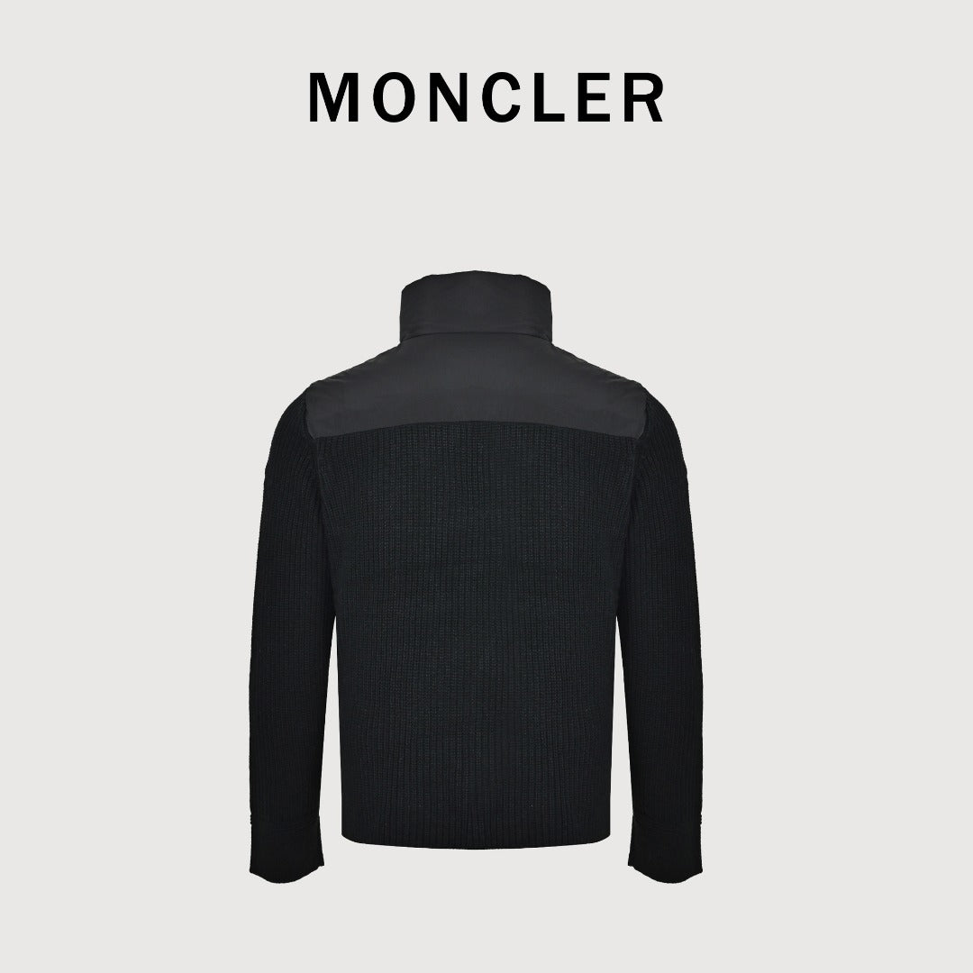Moncler Knit and Down Hybrid Jacket in Black