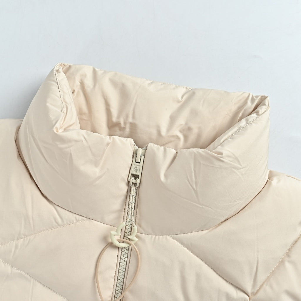 Moncler Rib-Knit and Down Hybrid Jacket in Cream