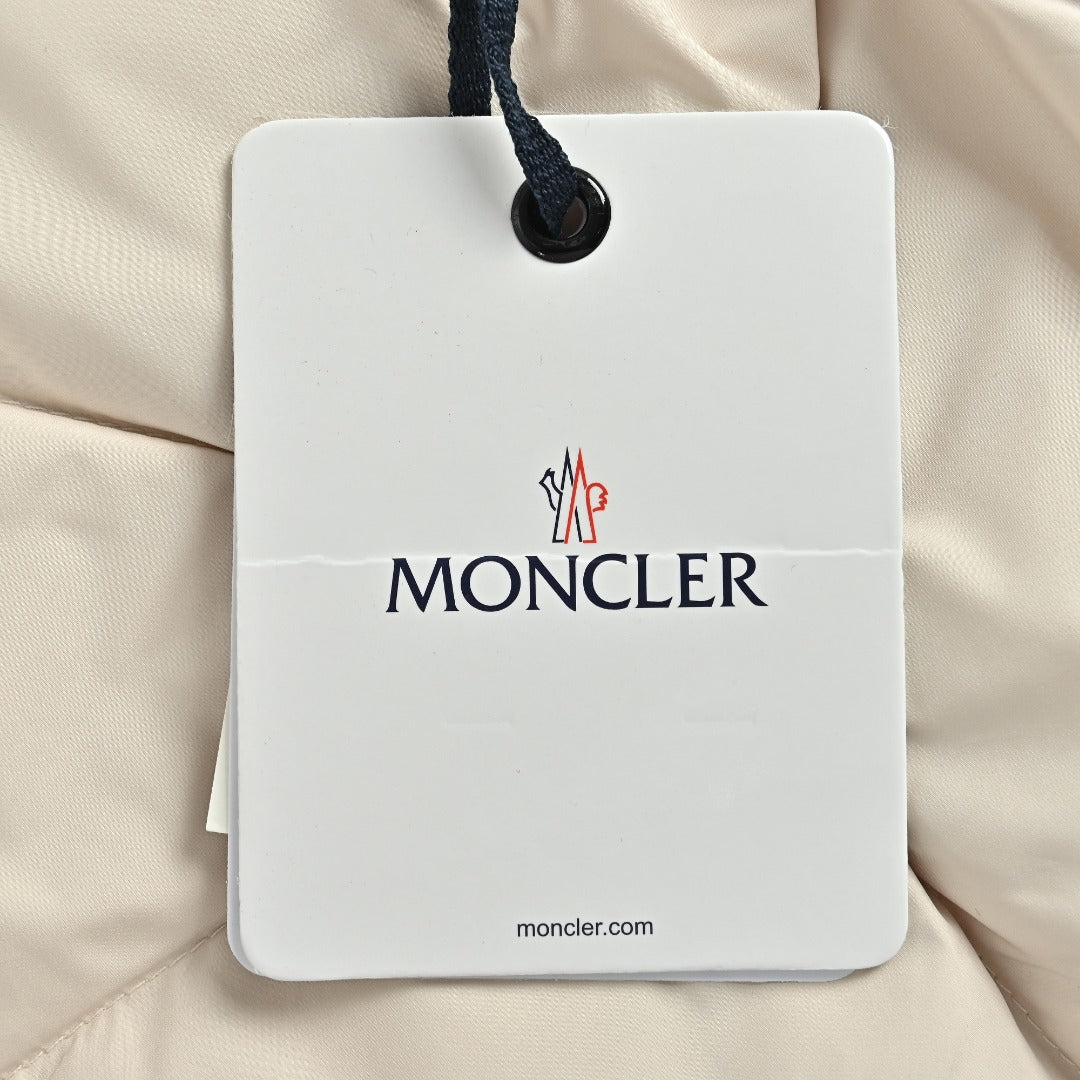 Moncler Rib-Knit and Down Hybrid Jacket in Cream