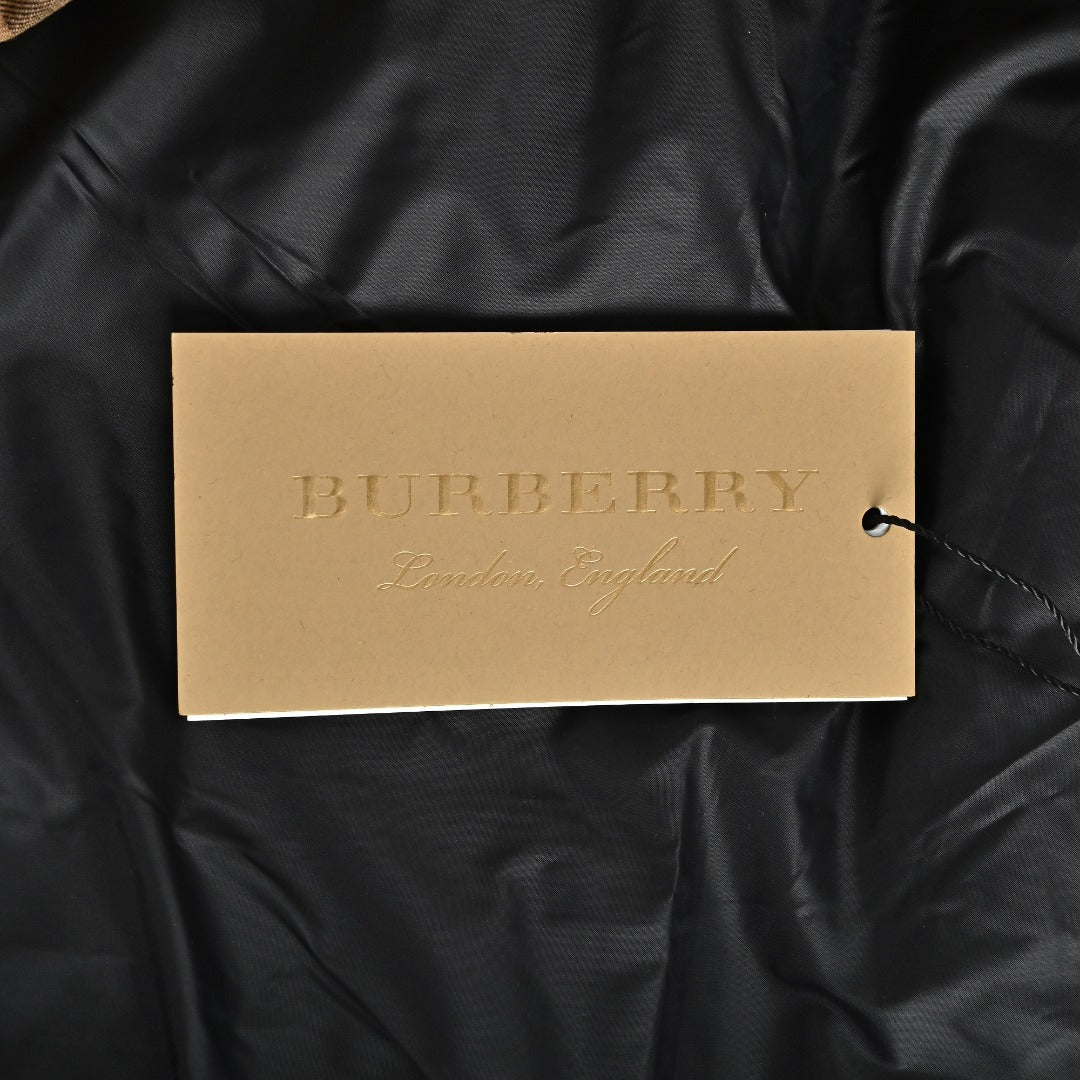 Burberry Sleeve-Logo Hooded Down Puffer Jacket in Dark Olive