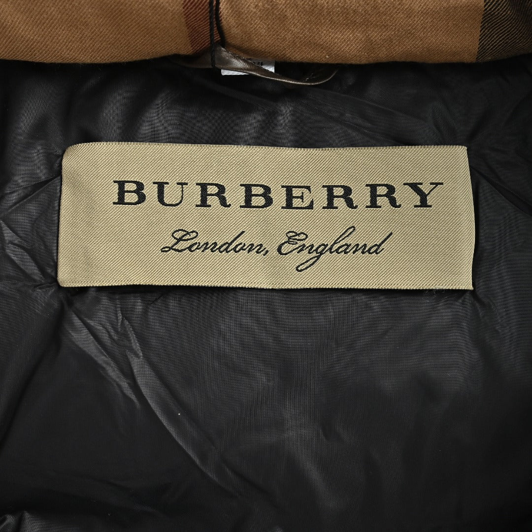 Burberry Sleeve-Logo Hooded Down Puffer Jacket in Dark Olive