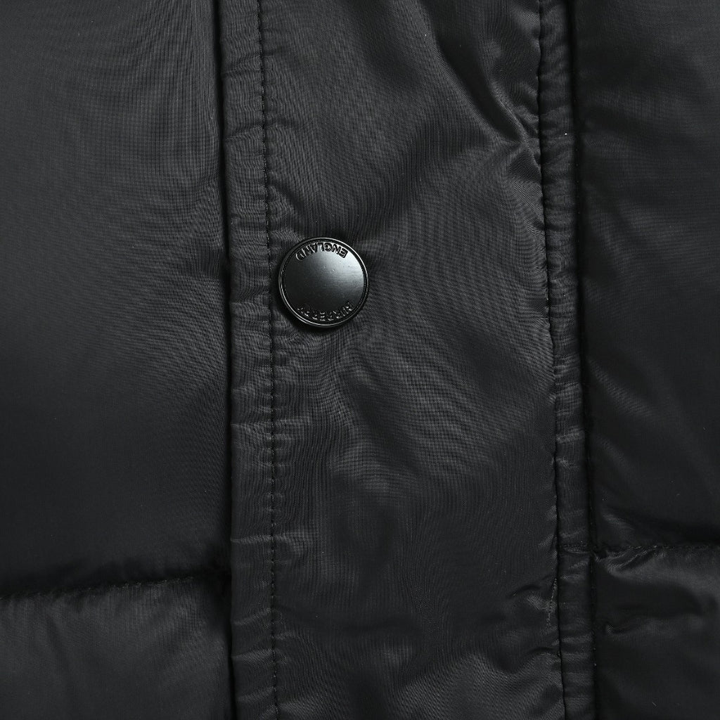 Burberry Silicone Hem-Logo Hooded Down Jacket in Black