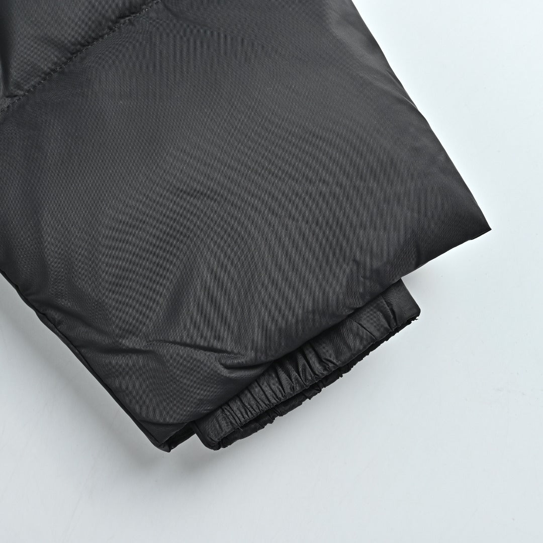 Burberry Silicone Hem-Logo Hooded Down Jacket in Black