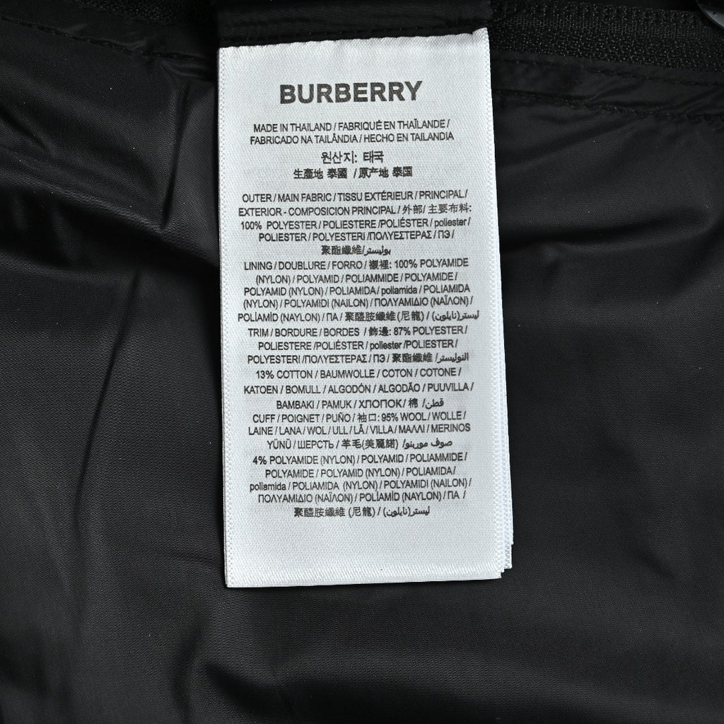 Burberry Silicone Hem-Logo Hooded Down Jacket in Black