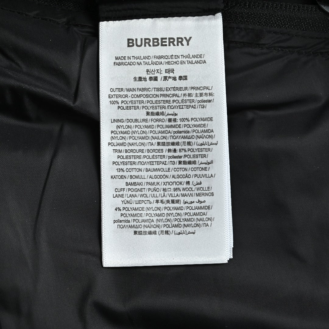 Burberry Silicone Hem-Logo Hooded Down Jacket in Black