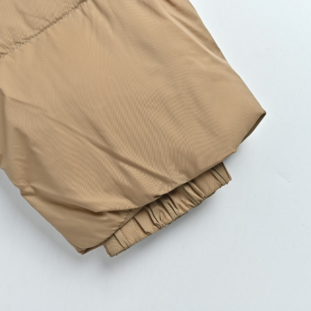 Burberry Silicone Hem-Logo Hooded Down Jacket in Khaki
