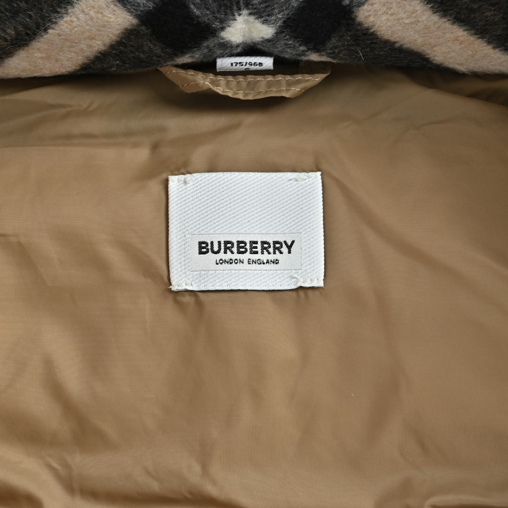 Burberry Silicone Hem-Logo Hooded Down Jacket in Khaki