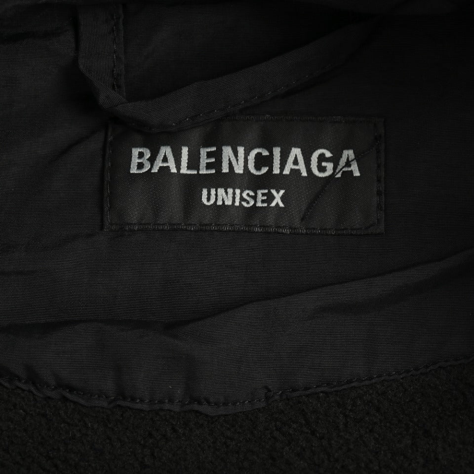 Balenciaga Embroidered Back-Logo Stand-Collar Jacket in Black