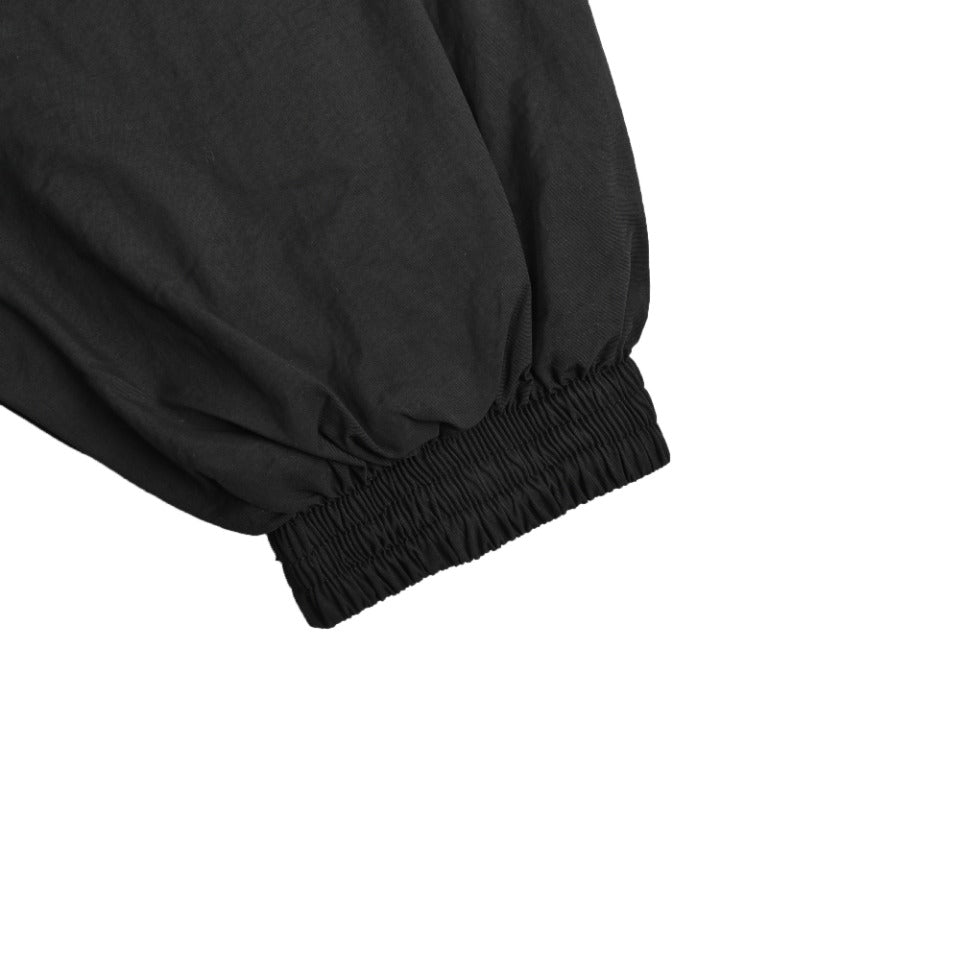 Balenciaga Embroidered Back-Logo Stand-Collar Jacket in Black