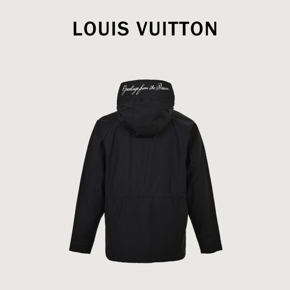 Louis Vuitton Nautical-Inspired Hooded Parka in Black