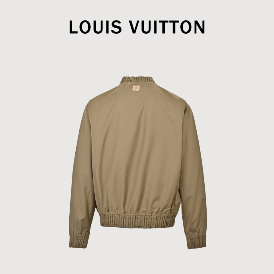 Louis Vuitton Embroidered Bomber Jacket in Khaki